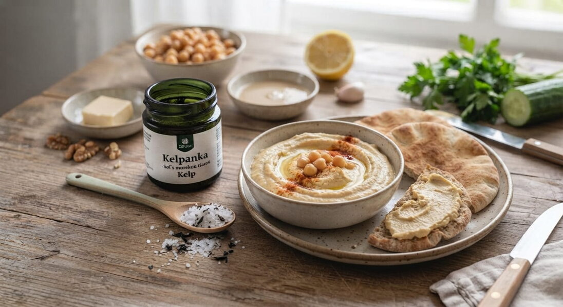 Domáca cícerová nátierka (Hummus) s kelpankou