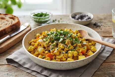Vegánska „vajíčková“ praženica (Tofu Scramble)