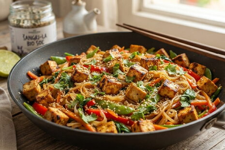 Kráľovské ázijské rezance s tofu, zeleninou a soľou Šangri-La